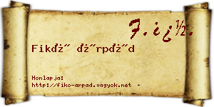Fikó Árpád névjegykártya